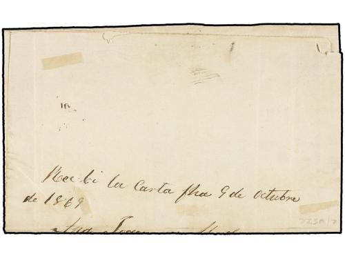 ✉ COLOMBIA. Sc. 38. 1869. Cover from LA MESA to BOGOTA, fra