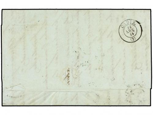 ✉ GIBRALTAR. 1859. GIBRALTAR to CADIZ. Endorsed ´Por Vapor