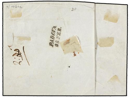 ✉ 1852. Cover from MILAN to PADUA franked by Lombardy Venet