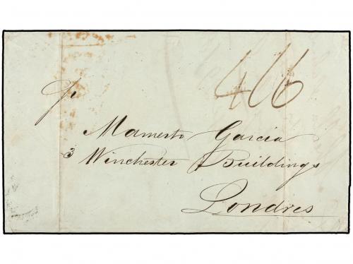 ✉ COLOMBIA. 1846. SANTA MARTA to LONDON. With clear SANTA-M