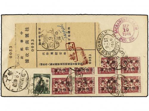 ✉ JAPON. 1946. TAIWAN. TAIPEH to SACRAMENTO (Usa). JAPANESE