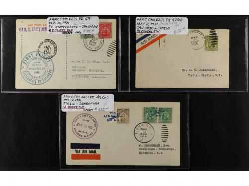 ✉ FILIPINAS. 1927-31. PIONNER FLIGHTS. 17 covers air mail c