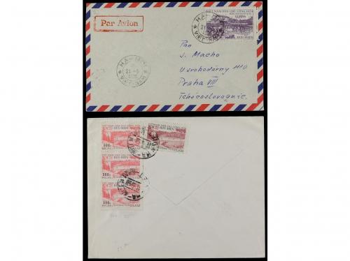 ✉ VIETNAM DEL NORTE. 1956-58. 4 covers to foreign destinati