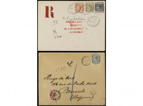 ✉ GIBRALTAR. 1897-1902. 5 covers with diverse frankings, tw