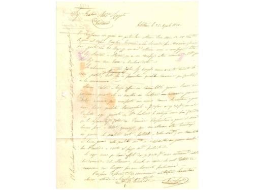 ✉ GIBRALTAR. 1851(April 25). Entire letter to Genoa, prepaid