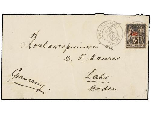 ✉ CHINA. 1900. Combination cover to Lahr, Baden franked on r