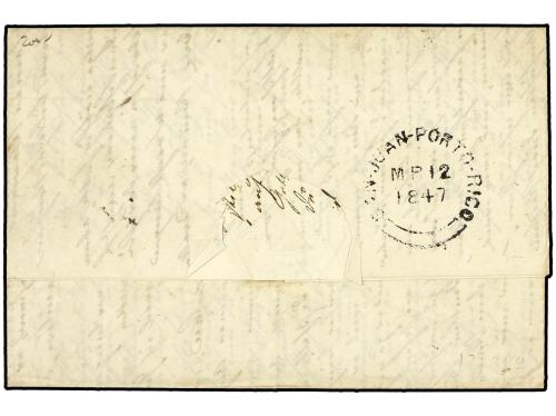 ✉ PUERTO RICO. 1847 (March 10). Entire letter from AGUADILLA