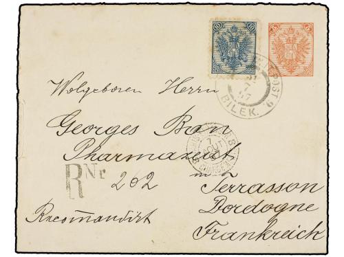 ✉ BOSNIA-HERZEGOVINA. 1897 (July 31). Registered usage of 5n
