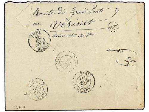 ✉ EGIPTO. 1876 (May 21). Cover to Paris franked by France 18