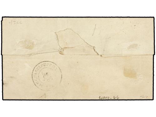 ✉ GUADALUPE. Ce. 17. 1872. Internal cover to POINTE A PITRE 