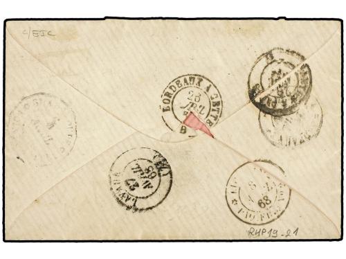 ✉ GUADALUPE. 1868 (april 2). Cover to FRANCE franked by Gene