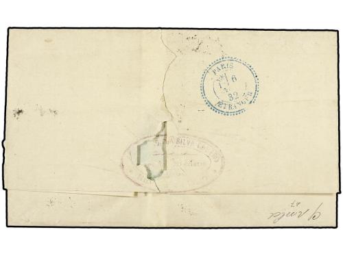 ✉ BRASIL. Sc. 66, 80 (2). 1882. RÍO DE JANEIRO a PARÍS. 200 