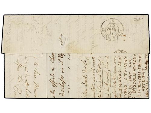 ✉ ITALIA. 1860. ROME to NANCY. Folded letter (one flap missi