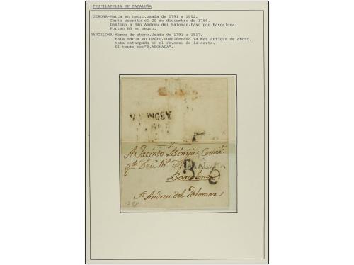 ✉ ESPAÑA: PREFILATELIA. 1750-1843. GERONA. Colección de 11 c