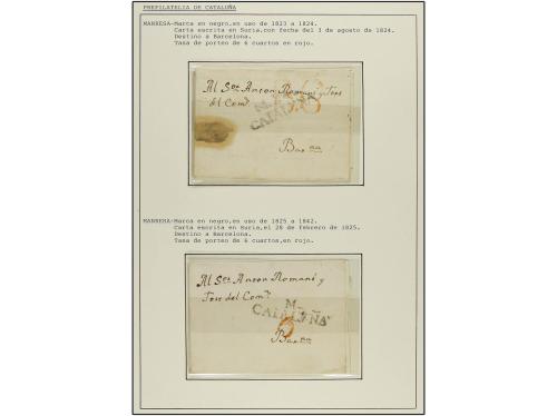 ✉ ESPAÑA: PREFILATELIA. 1787-1853. MANRESA. Colección de 9 c