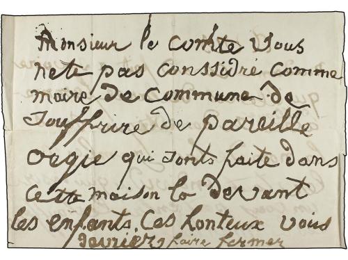 ✉ FRANCIA. (1863 CA.). ANONIMO. Carta y texto circulado si s