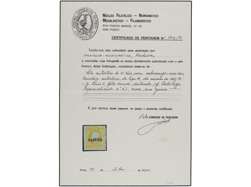 (*) PORTUGAL: MADEIRA. Af. 6. 1868. 10 reis amarillo sin gom