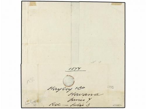 ✉ CUBA. 1876 (June 5). Entire from HAVANA to LIMA franked by