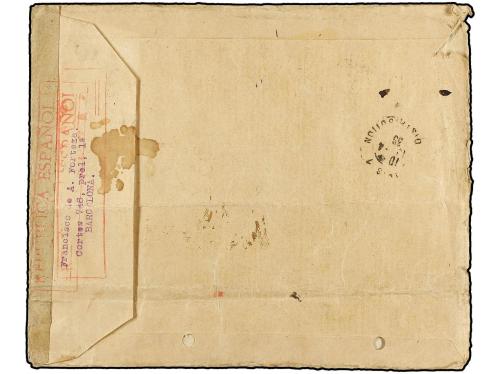 ✉ ESPAÑA GUERRA CIVIL. 1938. BARCELONA a PARÍS. Carta certif