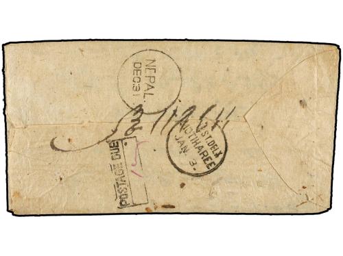 ✉ NEPAL. 1875? (Dec.). KATHMANDU to MATEHARE (India). Origin
