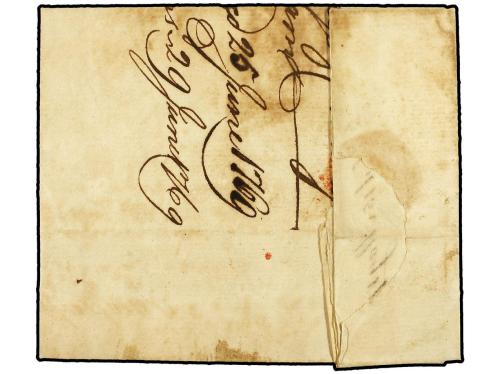 ✉ IRLANDA. 1769 (May 15). BELFAST to MADEIRA. Sent privately