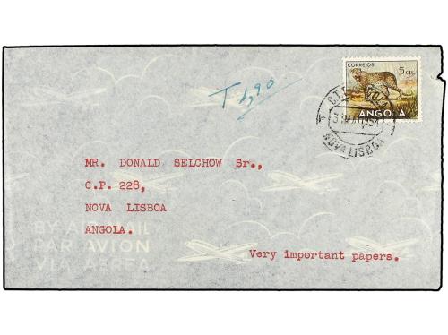 ✉ ANGOLA. 1951. NOVA LISBOA. Carta circulada con sello de 5 