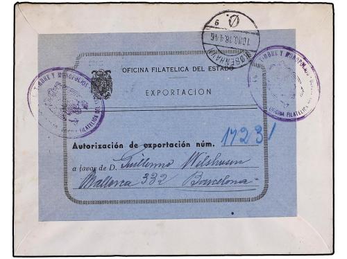 ✉ ESPAÑA. Ed. 998. 1946. MADRID a COPHENHAGEN. 40 + 10 cts. 