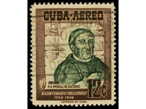° CUBA. Ed. 645. 1956. 12 cts. castaño y verde COLOR VERDE D