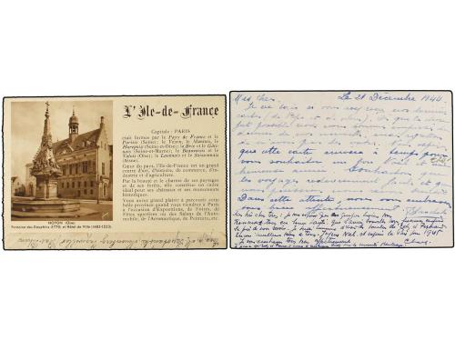 ✉ FRANCIA. 1938-44. Dos Enteros Postales con franqueos adici