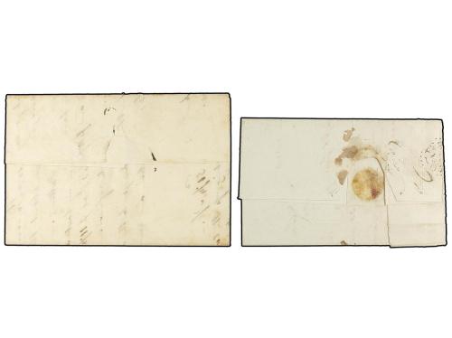 ✉ GIBRALTAR. 1834-38. TWO entire letters to LONDON and MALTA