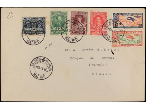 ✉ ESPAÑA. 1926. Tres cartas con diversos valores de la serie