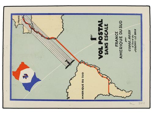 ✉ FRANCIA. 1935. MARSEILLE a AMÉRICA DEL SUR. Primer vuelo m