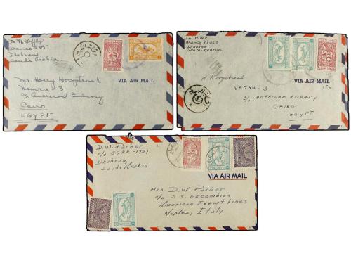 ✉ ARABIA SAUDI. 1950-55. Lot of 15 covers send to Egypt, Ita