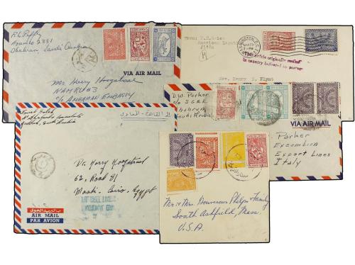 ✉ ARABIA SAUDI. 1950-55. Lot of 15 covers send to Egypt, Ita