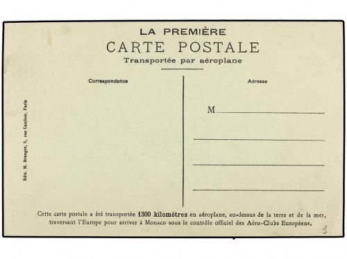 ✉ MONACO. 1914. Tarjeta postal de RALLYE AERIEN MONACO A MAD