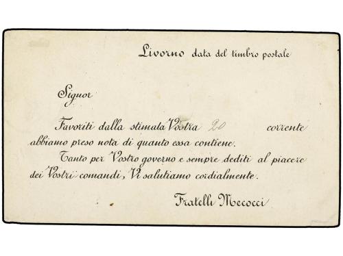 ✉ ITALIA. 1878. Delightful card sent from LIVORNO to BIRMING
