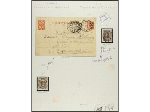 RUSIA. 1883/1910. Album pages with rare 1883 7k. blue cancel