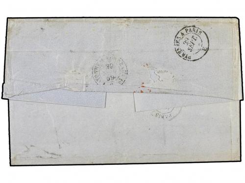 ✉ FRANCIA. Yv. 17 (3). 1859. Cover franked with single and p