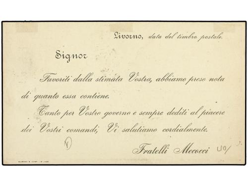 ✉ ITALIA. 1895. Delightful acknowledgement of receipt cards 