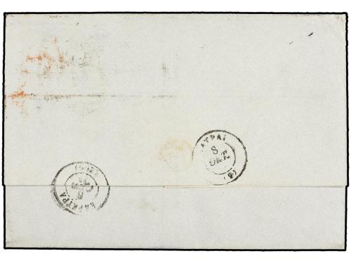 ✉ GRECIA. 1875. Carta de LONDON a PATRAS. Sellos de G.B. 1 p