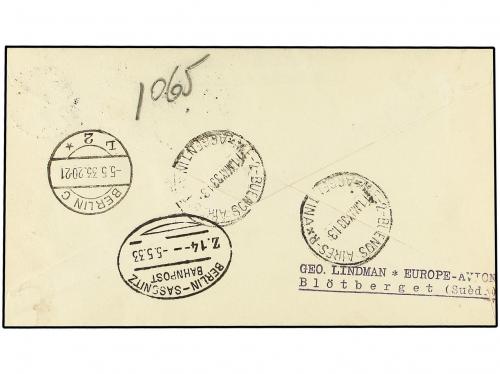 ✉ ZEPPELIN. 1933. SWEDEN. 1st S.America Flight. Swedish acc