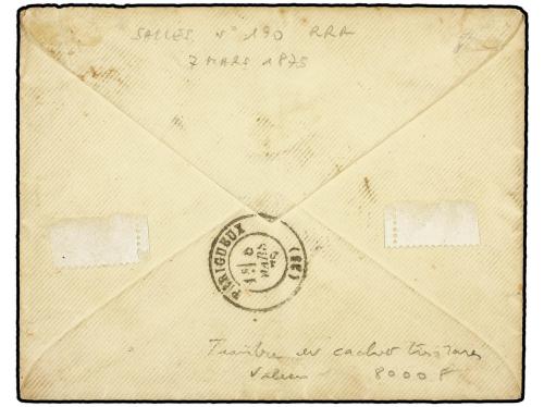 ✉ FRANCIA. 1875. Sobre franqueado en alta mar con sello de C
