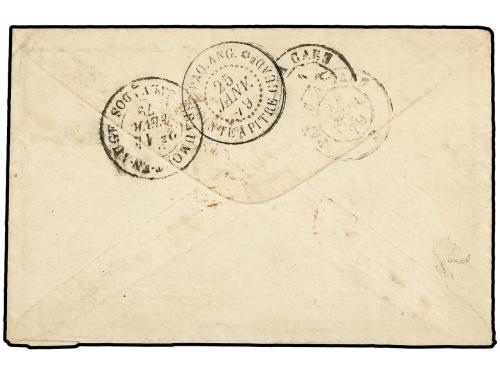 ✉ GUADALUPE. 1879. POINTE A PITRE. Circulada con sellos de C