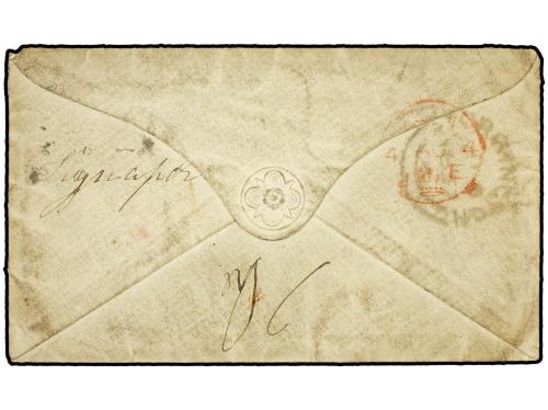 ✉ MALAYA. 1857. Seaman´s envelope written on board H.M.S. Am