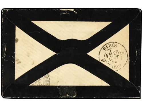 ✉ FRANCIA. 1876. Mourning envelope to FRANCE bearing French 