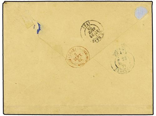 ✉ GUADALUPE. 1879. Envelope to France written from Pointe a 