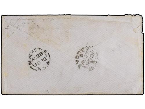 ✉ IRLANDA. 1872. Envelope to Australia bearing 3 d rose plat