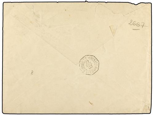 ✉ ZANZIBAR. 1905. Unstamped envelope to Paris from the Frenc