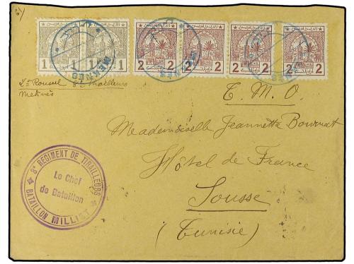 ✉ MARRUECOS FRANCES. 1913. Military mail envelope to French 