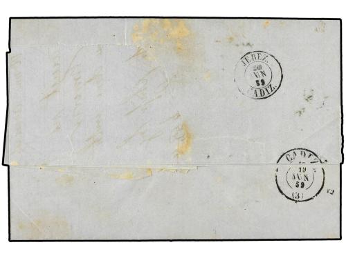 ✉ GIBRALTAR. 1859 (June 18). Mixed franking. Cover from Gibr